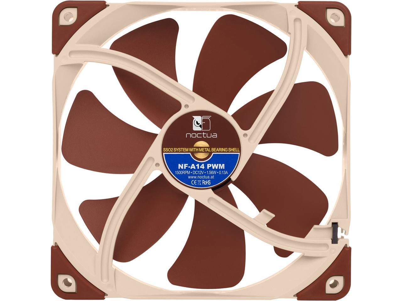 Noctua NF-A14 PWM, Premium Quiet Fan, 4-Pin (140mm, Brown)