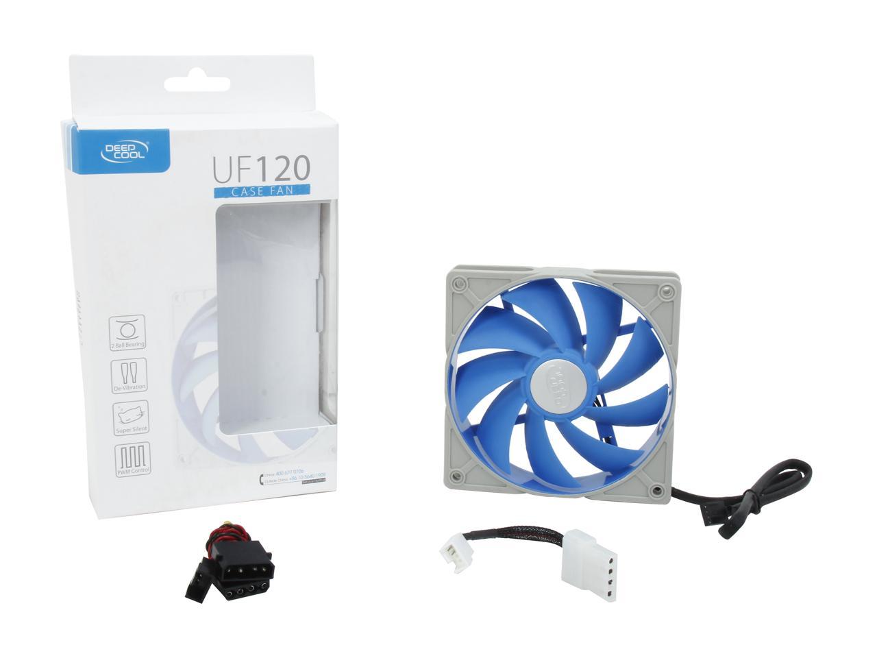 DEEPCOOL UF 120 PWM Fan 2-Ball Bearing Rubber Coating De-vibration Deep Silent