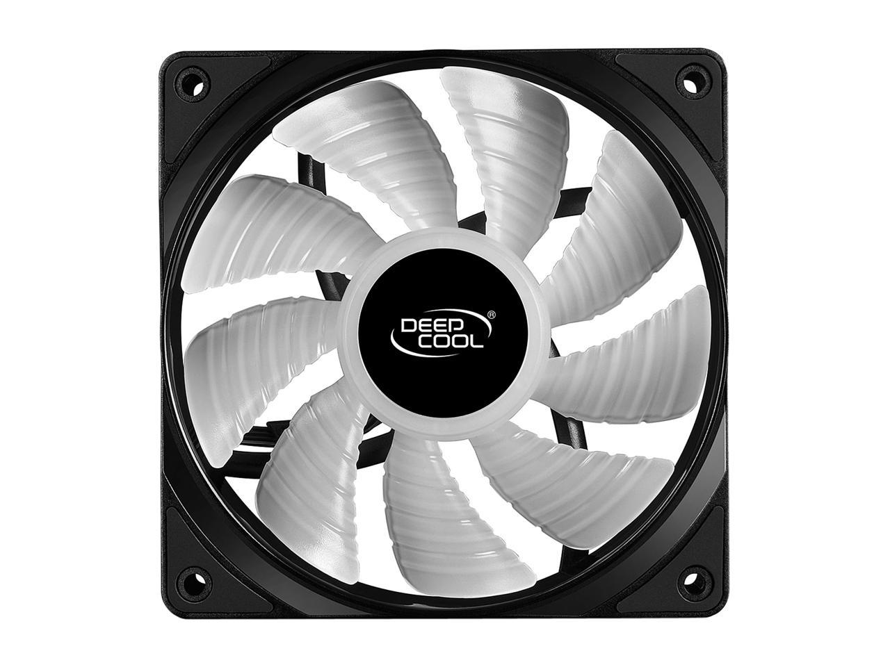 DEEPCOOL RF 120 (3 in 1) Ultra Quiet PWM Fan 6 High Brightness Controllable RGB LED Lights (Controlling up to 6 RGB Devices Connected)