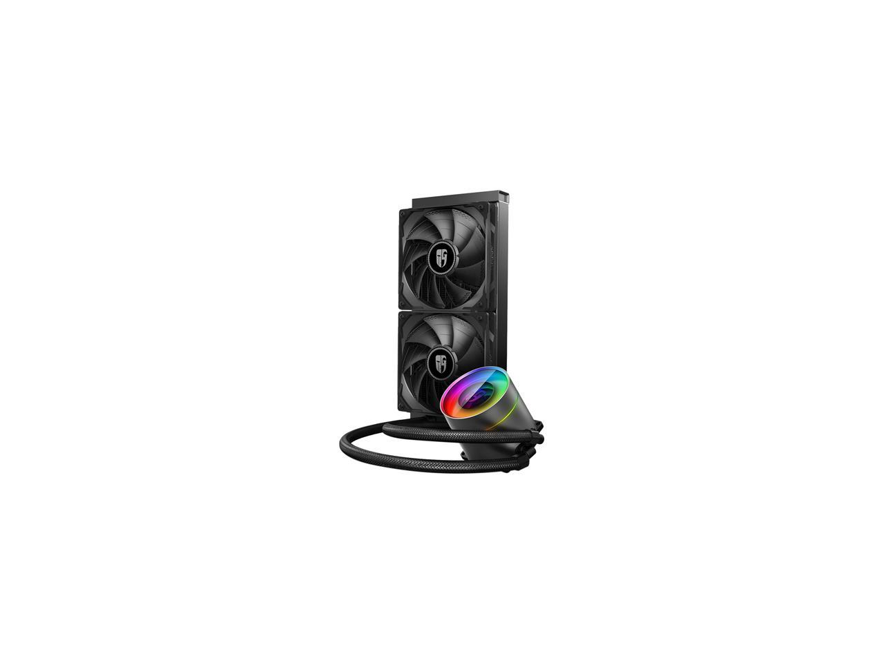 DEEPCOOL Castle 240EX, Addressable RGB AIO Liquid CPU Cooler, Anti-Leak Technology Inside, Cable Controller and 5V ADD RGB 3-Pin Motherboard Control, TR4/AM4 Supported