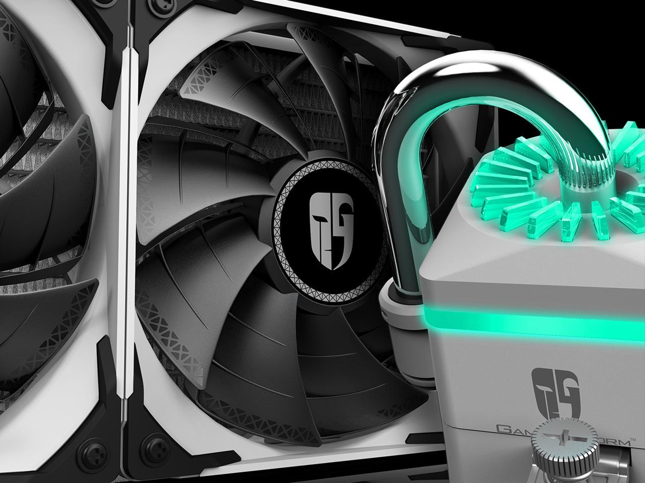 DEEPCOOL Gamer Storm CAPTAIN 240X WHITE, RGB AIO Liquid CPU Cooler, White LED Waterblock, 240mm Radiator, Anti-Leak Technology Inside, 12V RGB 4-Pin Motherboard Control, TR4/AM4 Compatible