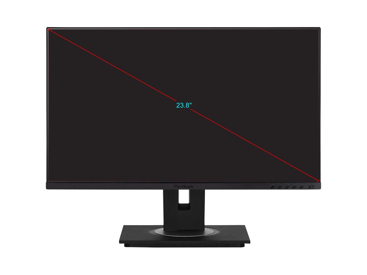 ViewSonic VG2455 24 Inch IPS 1080p Monitor with USB 3.1 Type C HDMI DisplayPort VGA and 40 Degree Tilt Ergonomics for Home and Office