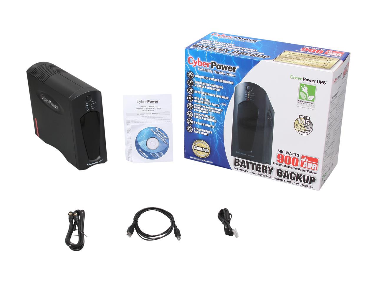 CyberPower AVR CP900AVR 900 VA 560 Watts 8 Outlets UPS