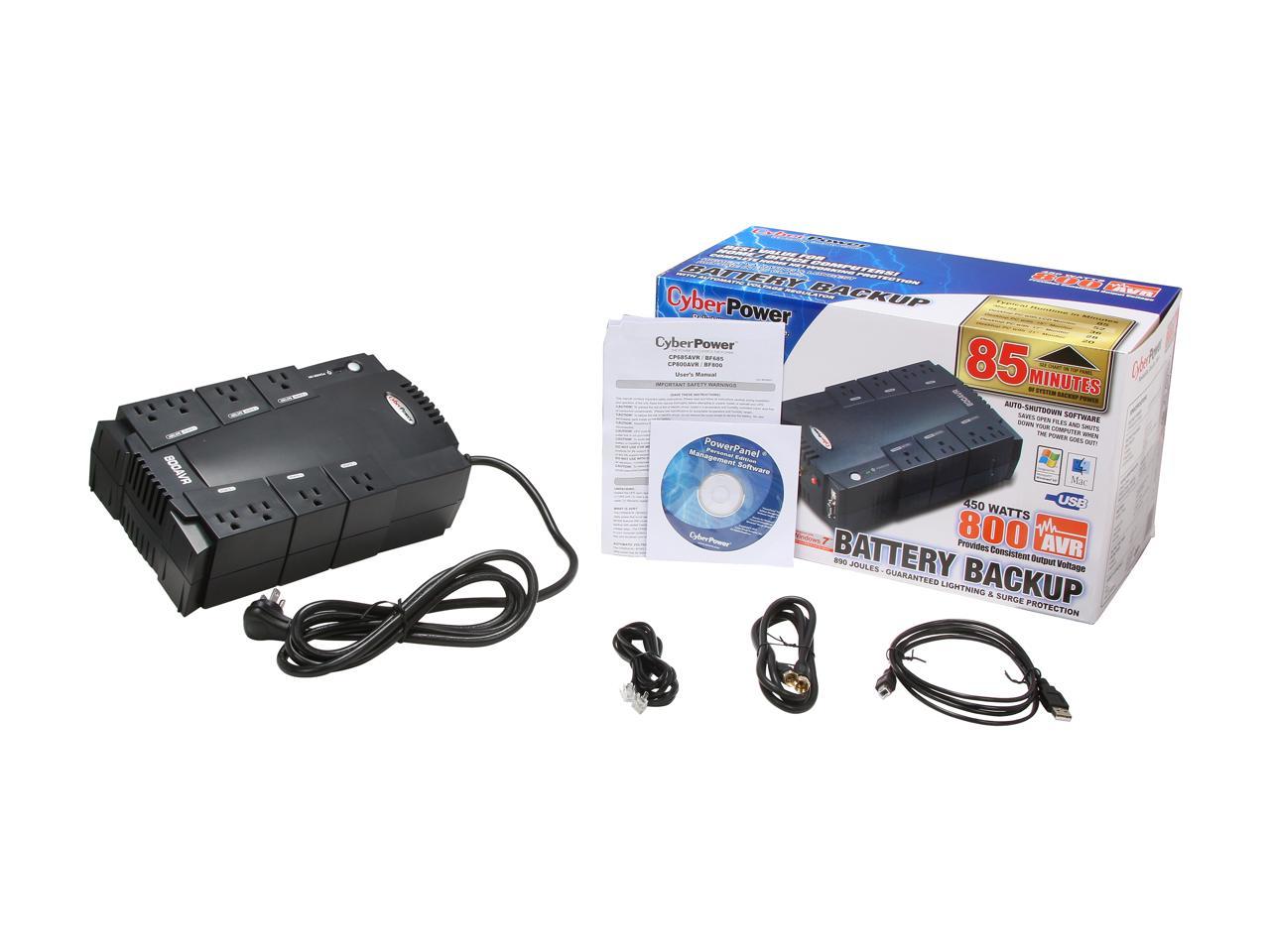 CyberPower AVR CP800AVR 800 VA 450 W 8 Outlets UPS
