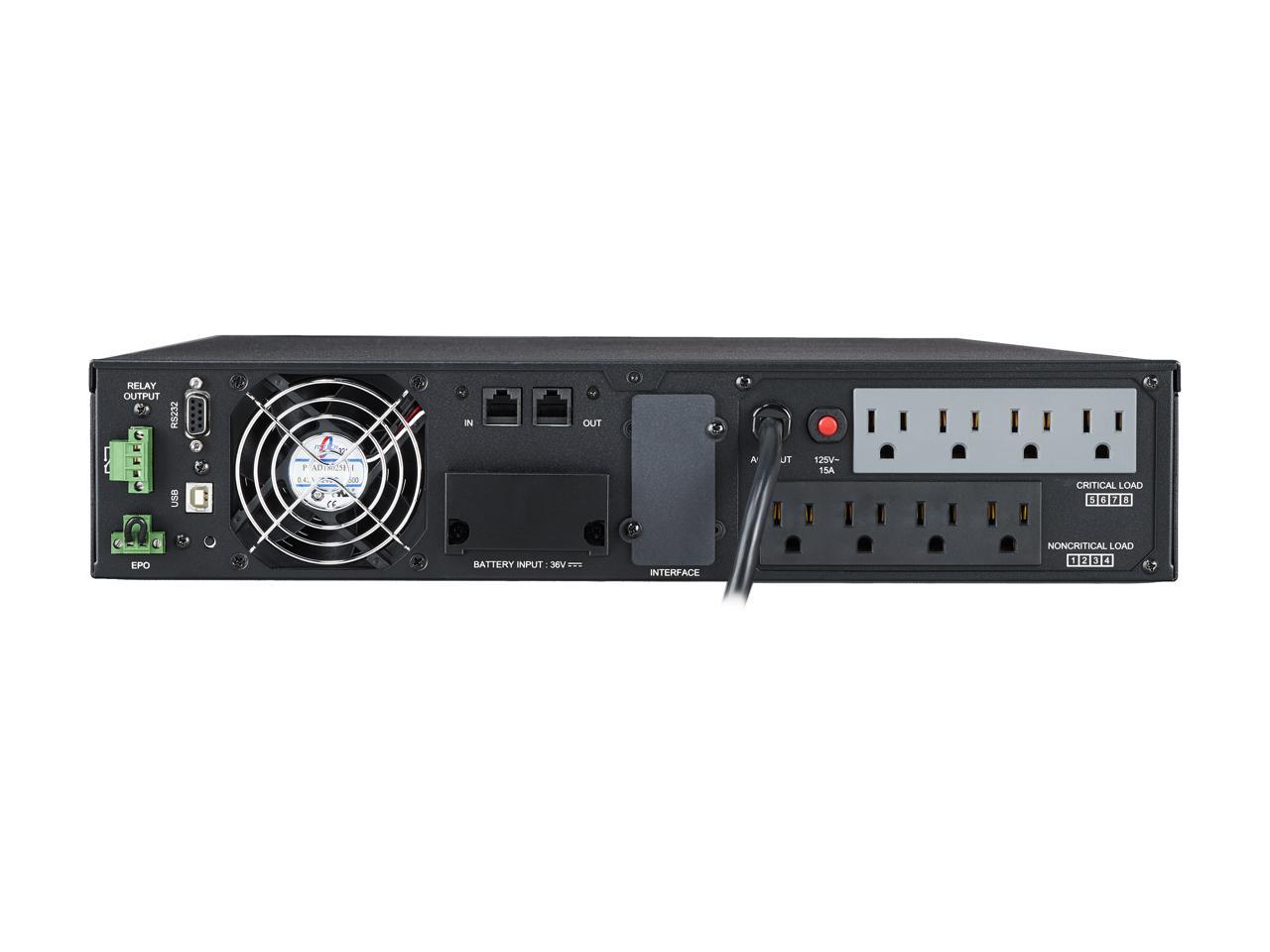 CyberPower Smart App Online OL1000RTXL2U 1000VA 100-125V Pure Sine Wave LCD Rack/Tower UPS