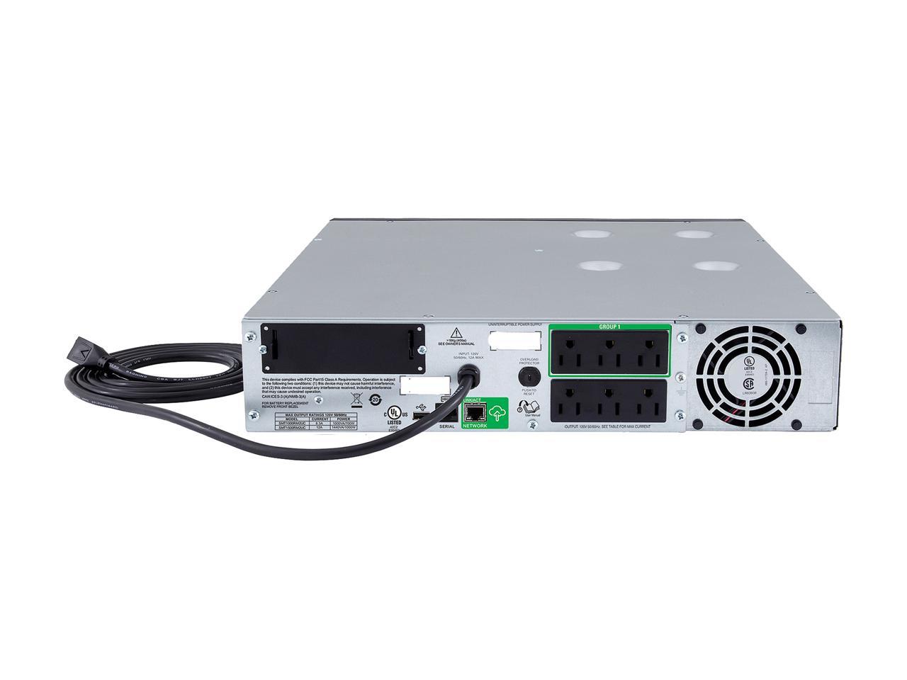 APC SMT1000RM2UC 1000 VA 700 Watts 120V 6 Outlets Pure Sinewave Smart-UPS with SmartConnect (Replaces SMT1000RM2U)