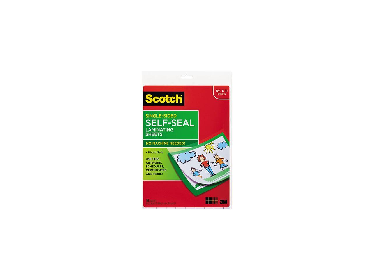 LS854SS-10 Scotch Self-Sealing Laminating Sheets, 6.0 mil, 8 1/2 x 11, 10/Pack