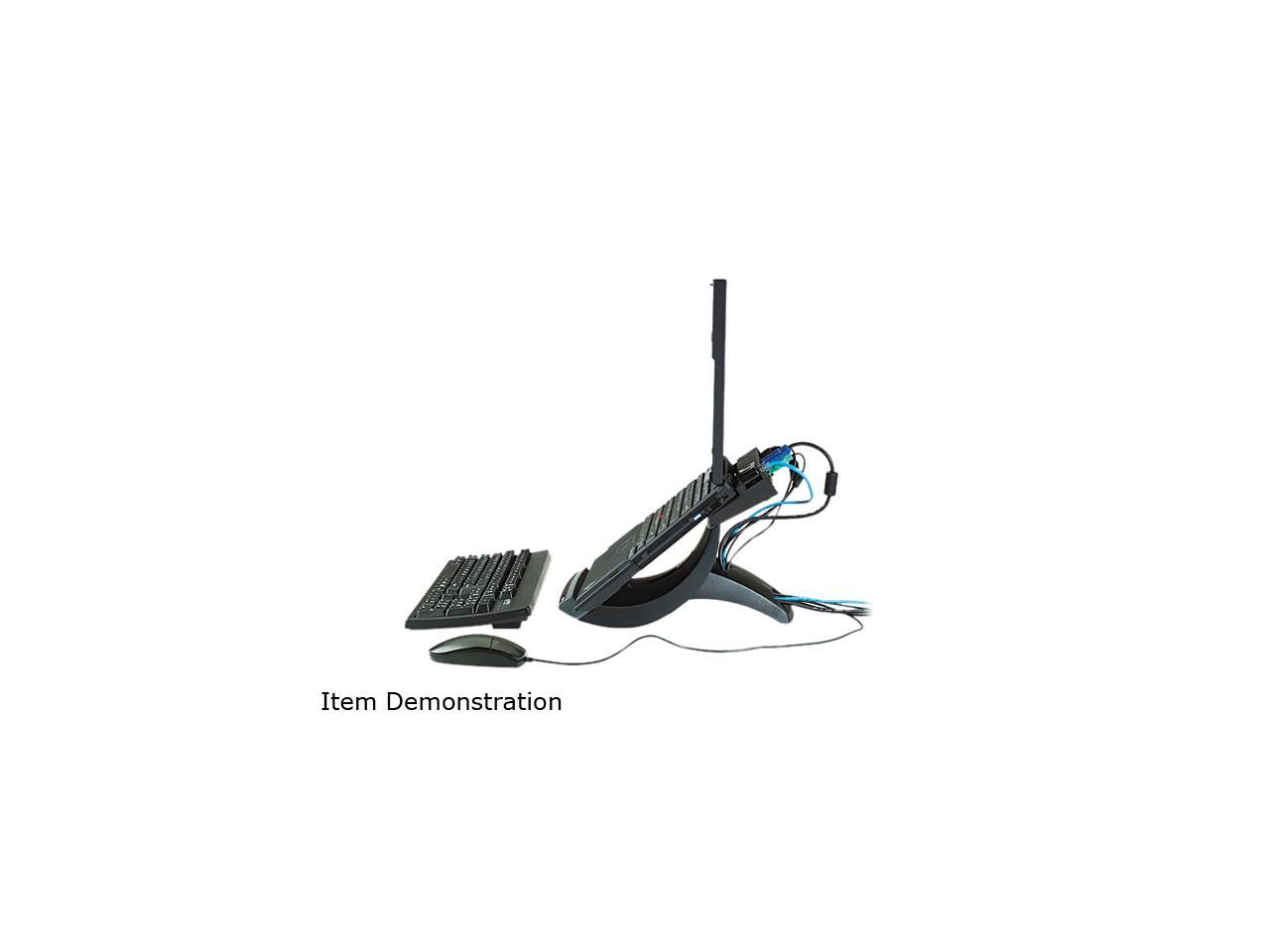 3M MMMLX550 Vertical Notebook Computer Riser, Cable Management, 9 x 12 x 6 1/2 - 9 1/2, Black