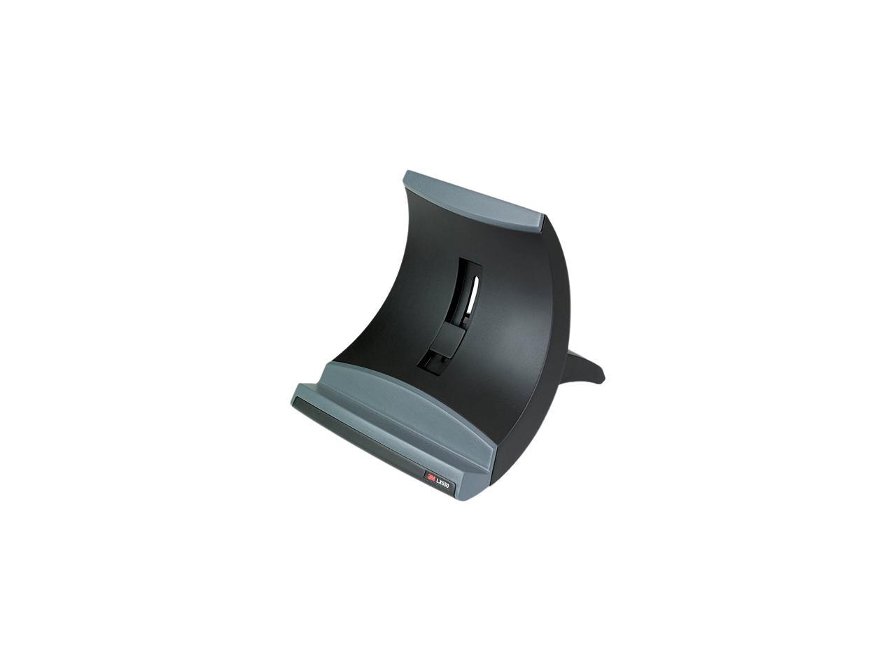 3M MMMLX550 Vertical Notebook Computer Riser, Cable Management, 9 x 12 x 6 1/2 - 9 1/2, Black