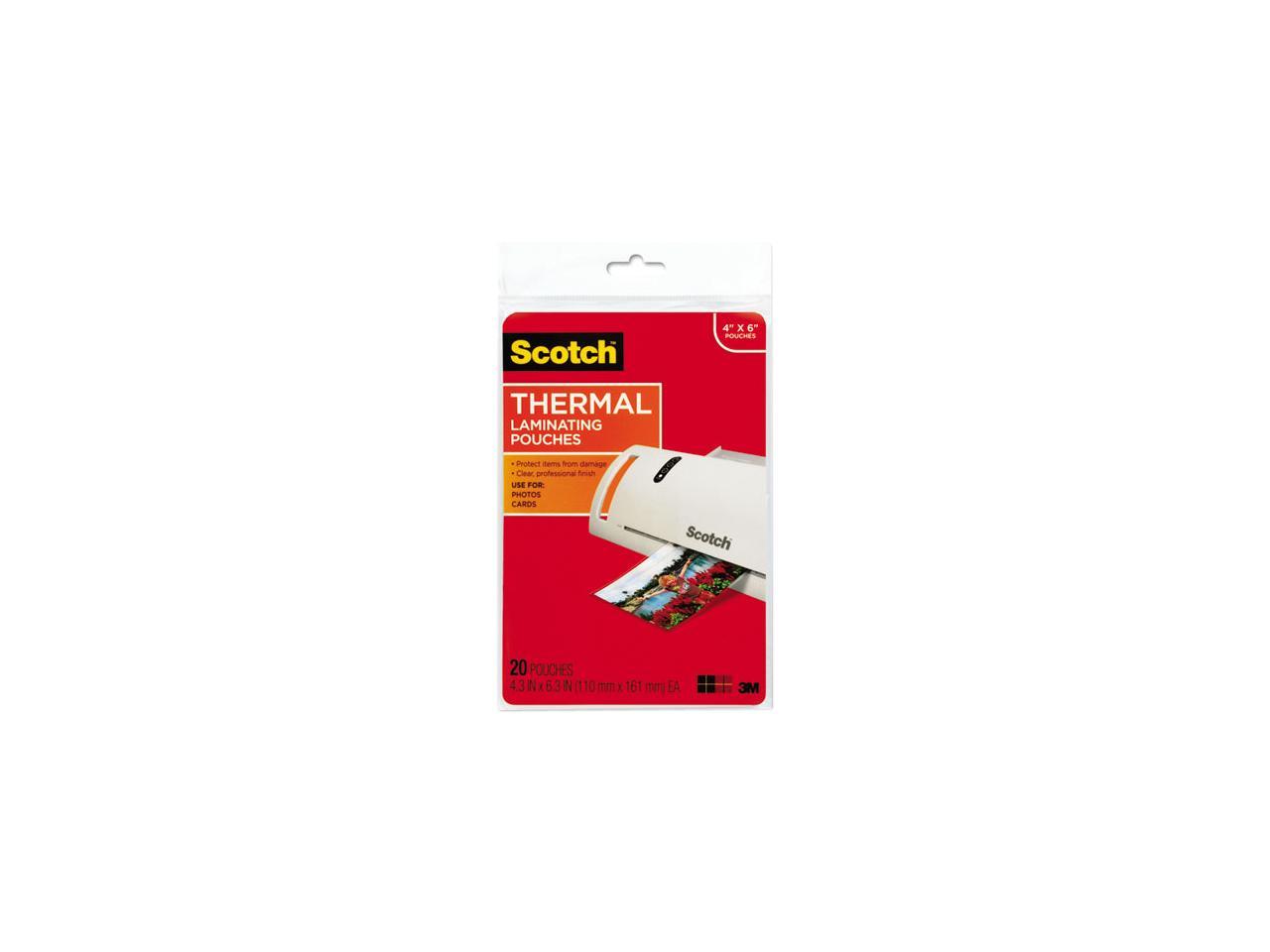 TP5900-20 Scotch Photo size thermal laminating pouches, 5 mil, 6 x 4, 20/pack