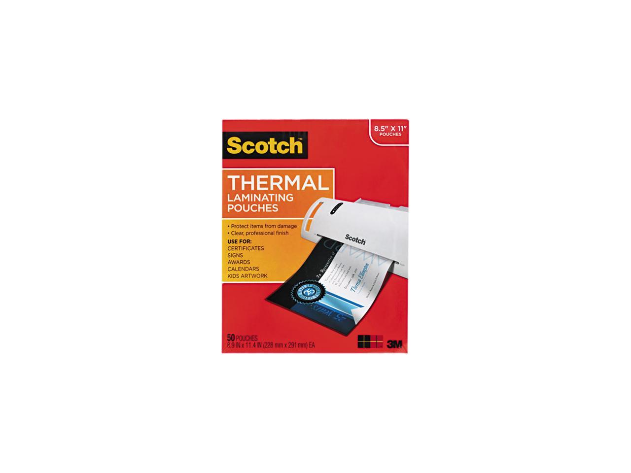 3M Scotch TP3854-50 8.5" x 11" Letter Size Thermal Laminating Pouches, 3 mil, 50/pack