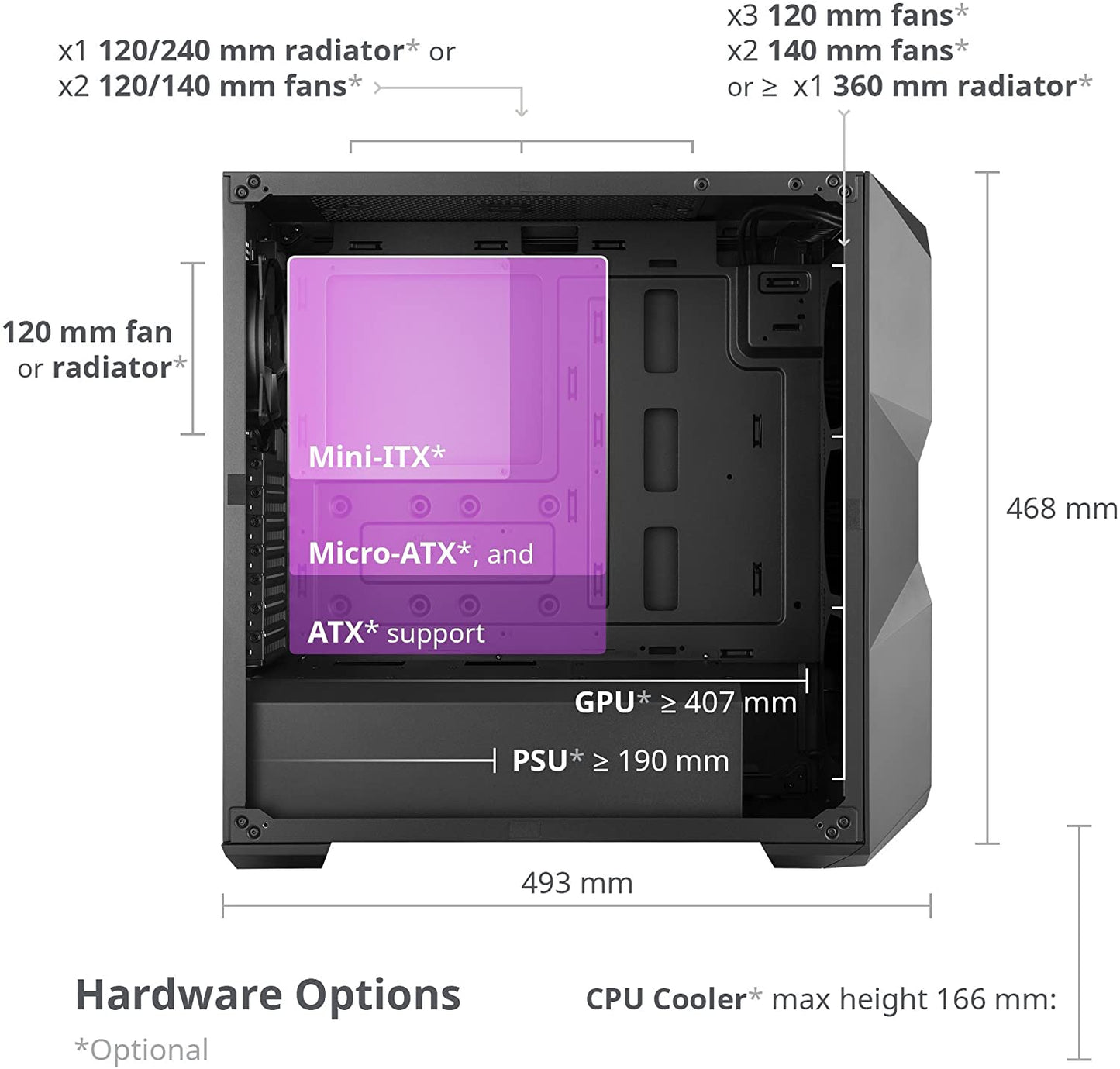 Cooler Master MasterBox TD500 ARGB MCB-D500D-KANN-S01 Black Steel, Plastic, Acrylic ATX Mid Tower Computer Case MCB-D500D-KANN-S01