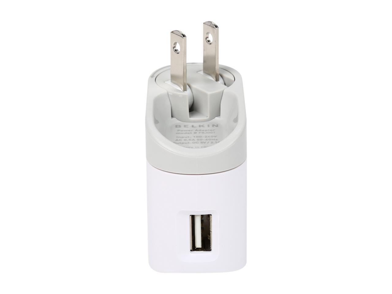 BELKIN F8J032tt04-WHT White Swivel Charger + Lightning ChargeSync Cable (10 Watt/2.1 Amp)