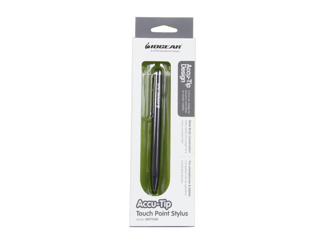 IOGEAR Black Accu-Tip Stylus for Tablets and Smartphones GSTY200