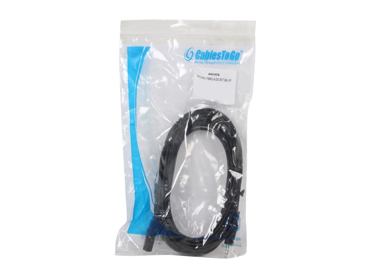C2G 40409 3.5mm M/F Stereo Audio Extension Cable, Black (25 feet, 7.62 Meters)