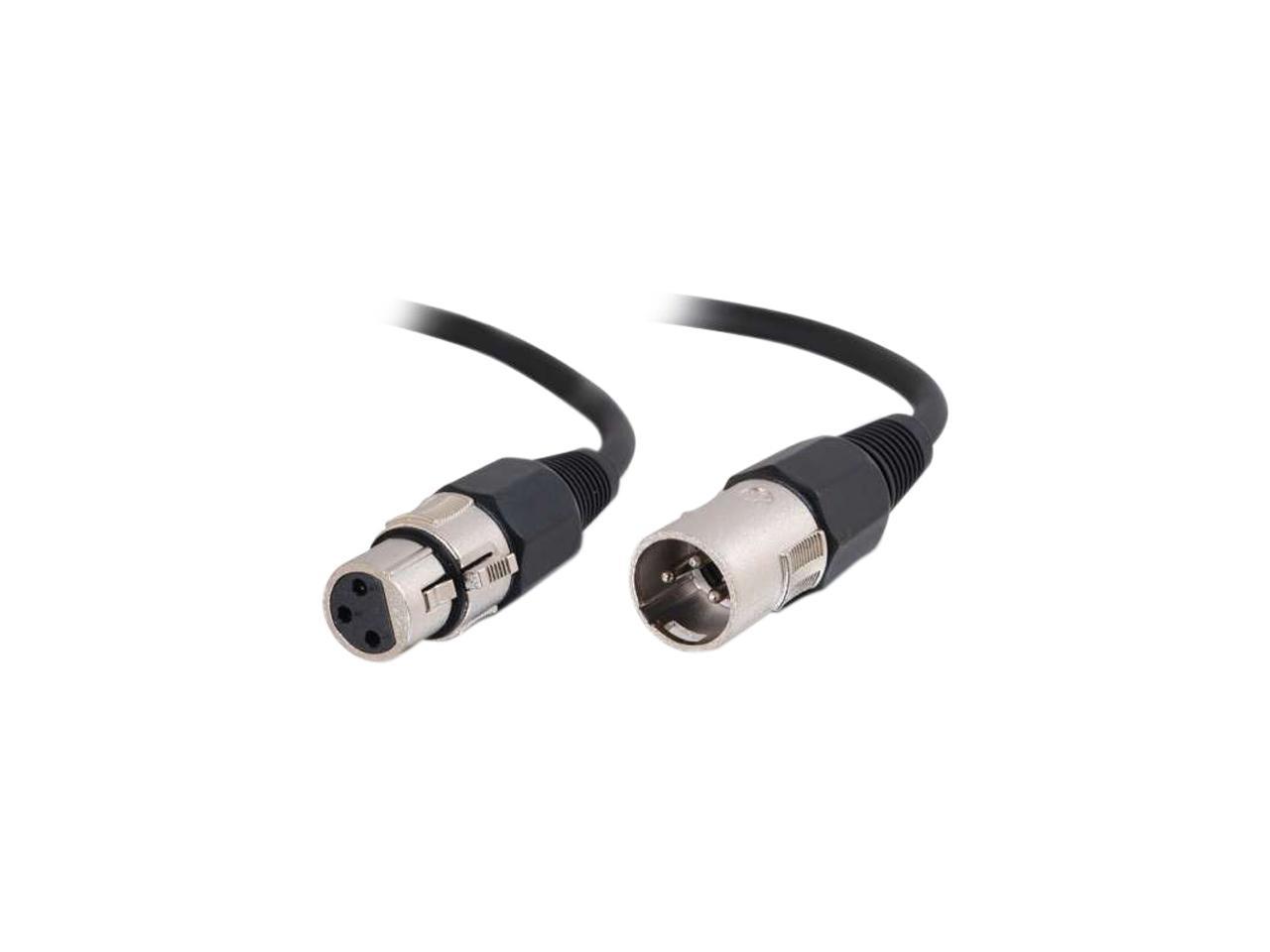 C2G 40060 Pro-Audio XLR Male to XLR Female Cable, Black (12 Feet, 3.65 Meters)