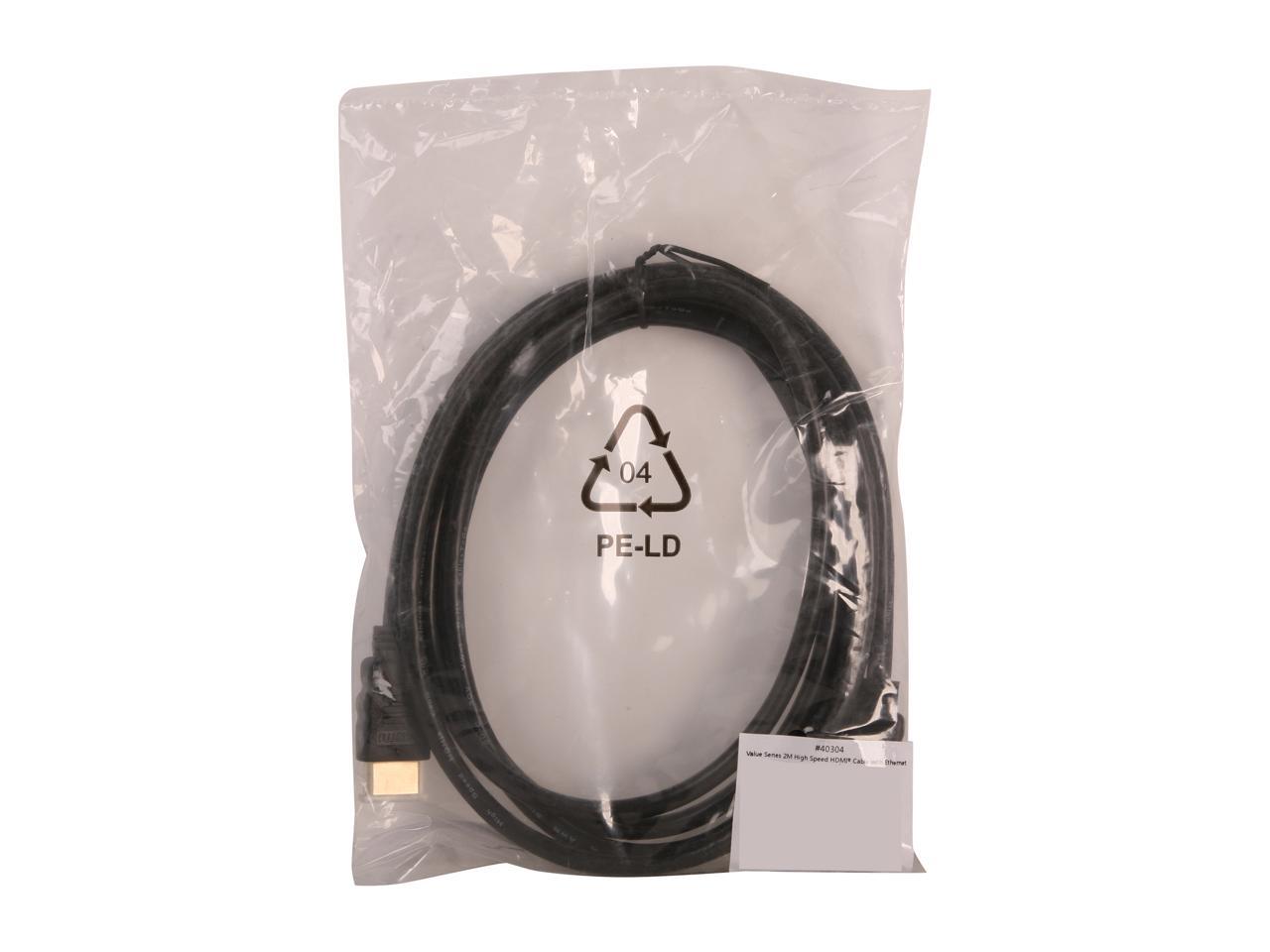C2G 40304 High Speed 4K UHD HDMI Cable with Ethernet for TVs, Laptops, and Chromebooks, Black (6.6 Feet, 2 Meters)