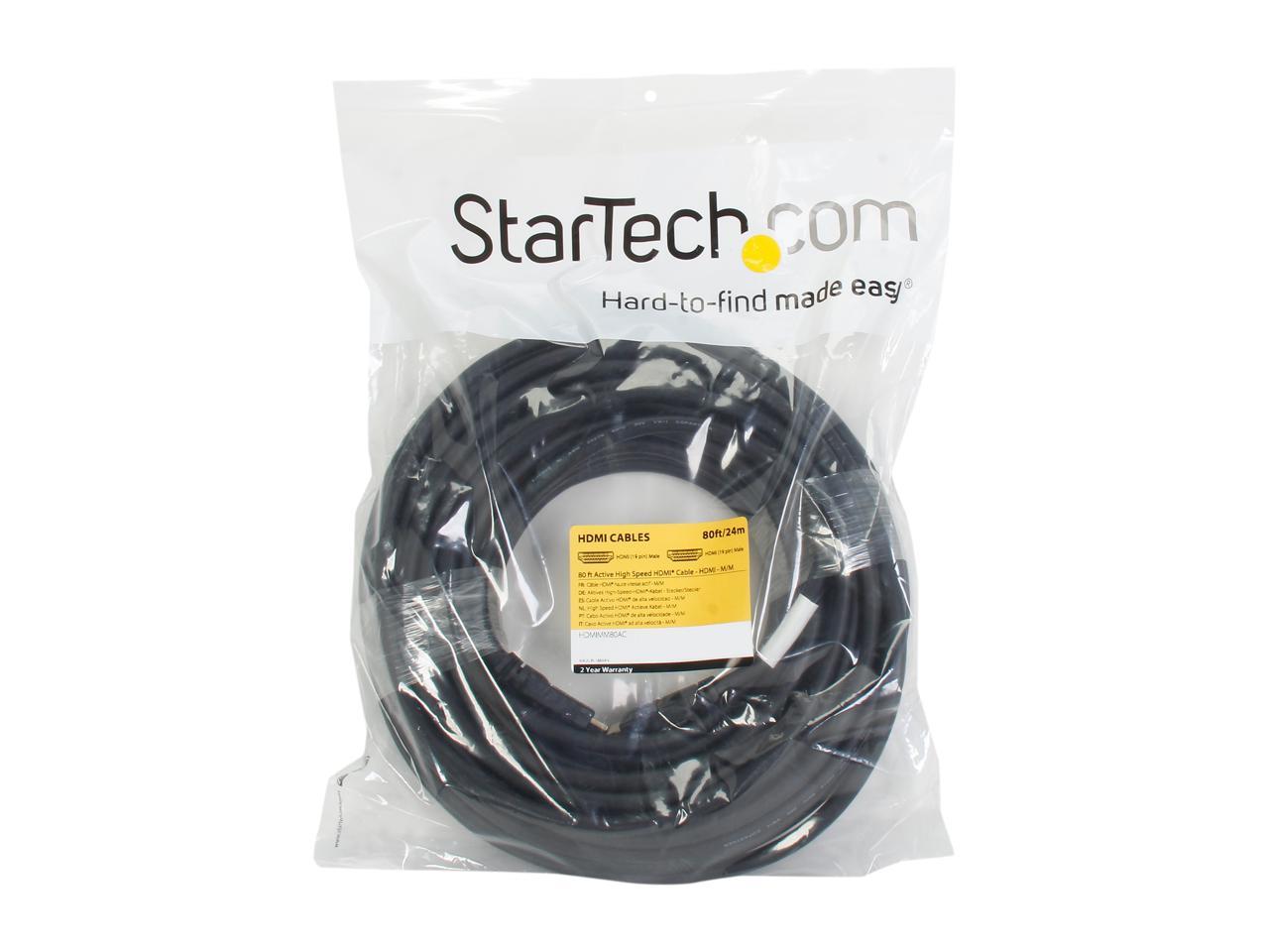 StarTech.com HDMIMM80AC 80 ft. Black Connector A: 1 - HDMI Connector, MaleConnector B: 1 - HDMI Connector, Male Active High Speed HDMI to HDMI Cable Male to Male