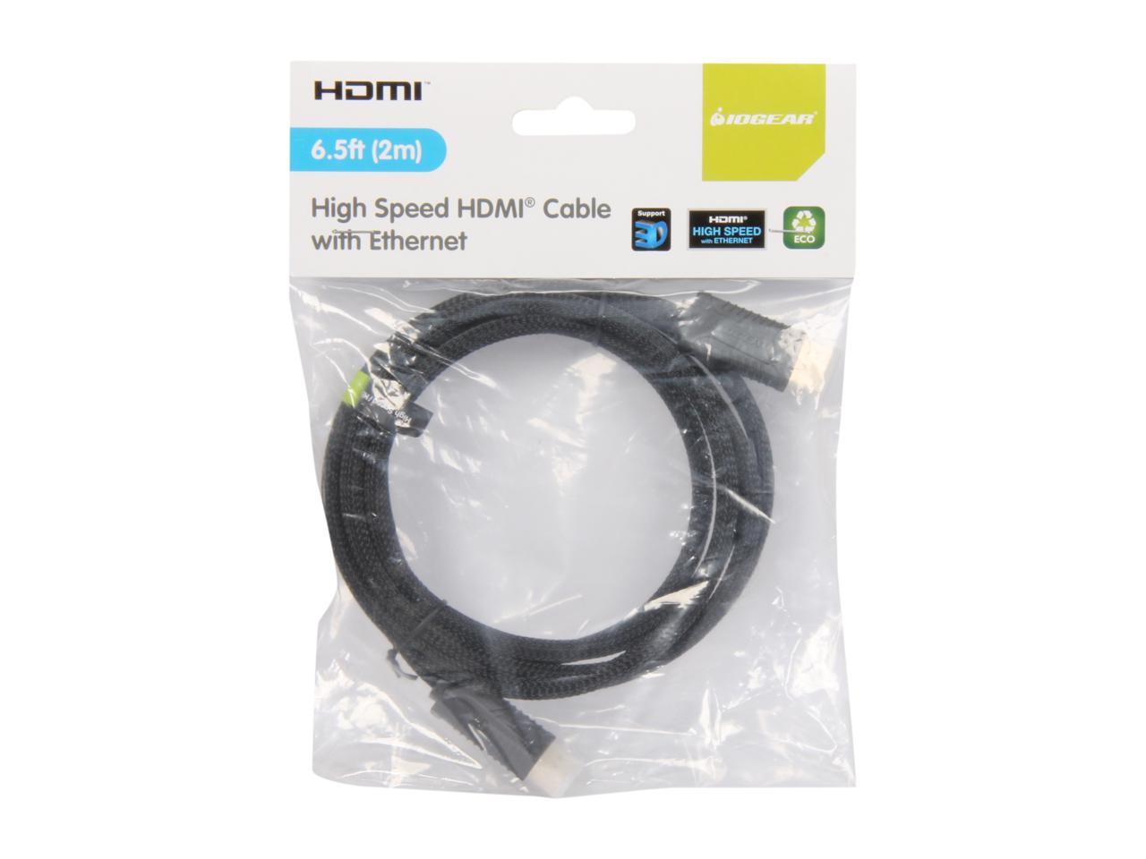 IOGEAR GHDC1402P 6.5 ft. Black/Grey High Speed HDMI® Cable with Ethernet Male to Male