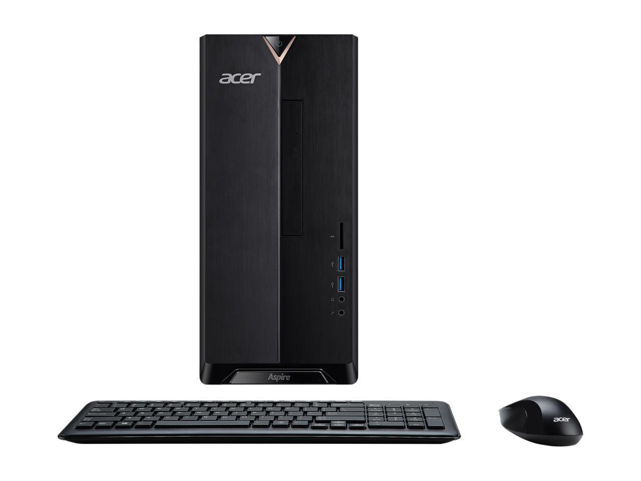 Acer Desktop Computer Aspire T TC-330-UR11 A9-Series APU A9-9420 (3.00 GHz) 8 GB DDR4 1 TB HDD AMD Radeon R5 Windows 10 Home 64-bit