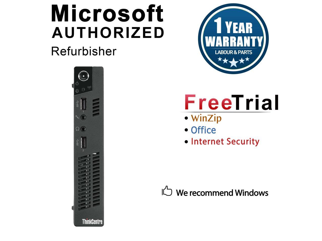 Refurbished Lenovo ThinkCentre M73 Tiny Pentium G3220T 2.60 GHz / 8 GB DDR3 / 500 GB HDD / WIFI / Windows 10 Professional 64 Bit