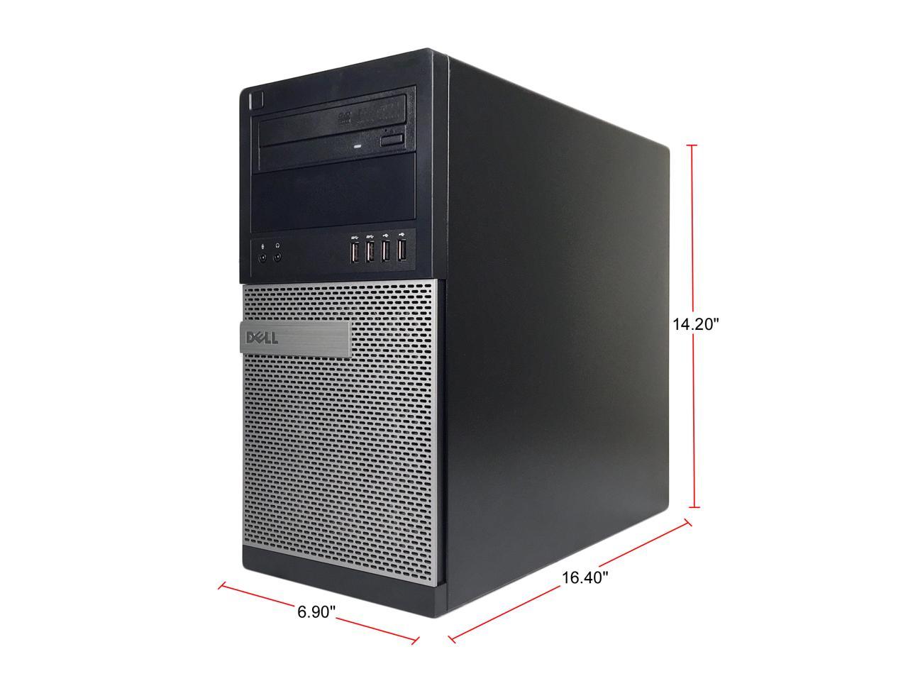Refurbished Dell Grade A OptiPlex 7020 Tower, Intel Core i5-4590 (3.3 GHz), 16 GB DDR3, 360 GB SSD, DVD, USB WIFI Adapter, USB Bluetooth 4.0 Adapter, Win 10 Pro 64-bit (EN/ES)