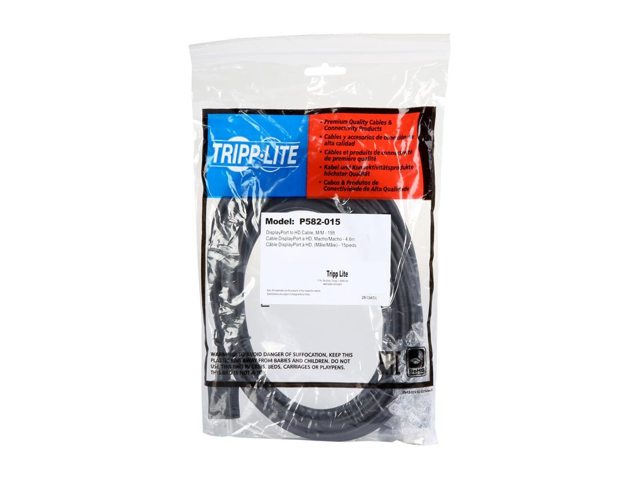 Tripp Lite DisplayPort to HD Adapter Cable (M/M), DP to HDMI, 1080p, 15 ft. 15' (P582-015)