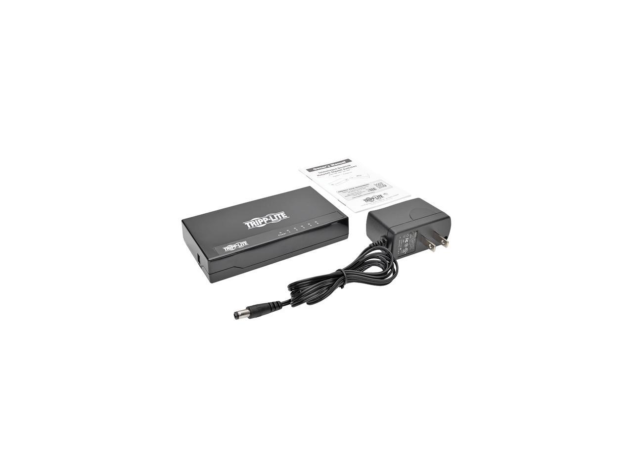 Tripp Lite 5-Port Gigabit Ethernet Switch, Desktop, Unmanaged Network Switch, 10/100/1000 Mbps, RJ45, Plastic Housing (NG5P)