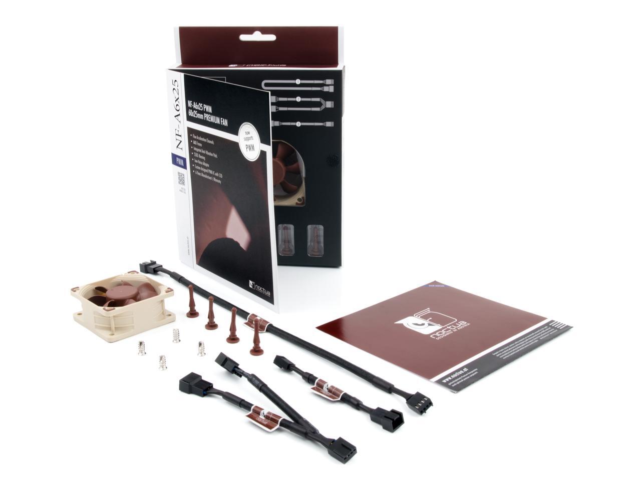 Noctua NF-A6x25 PWM, Premium Quiet Fan, 4-Pin (60mm, Brown)