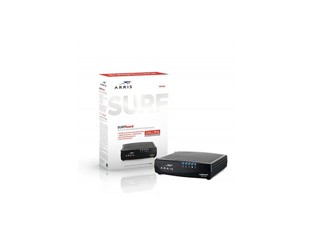 arris surfboard 24x8 docsis 3.0 cable modem, xfinity internet & voice modem, certified for xfinity only sbv2402