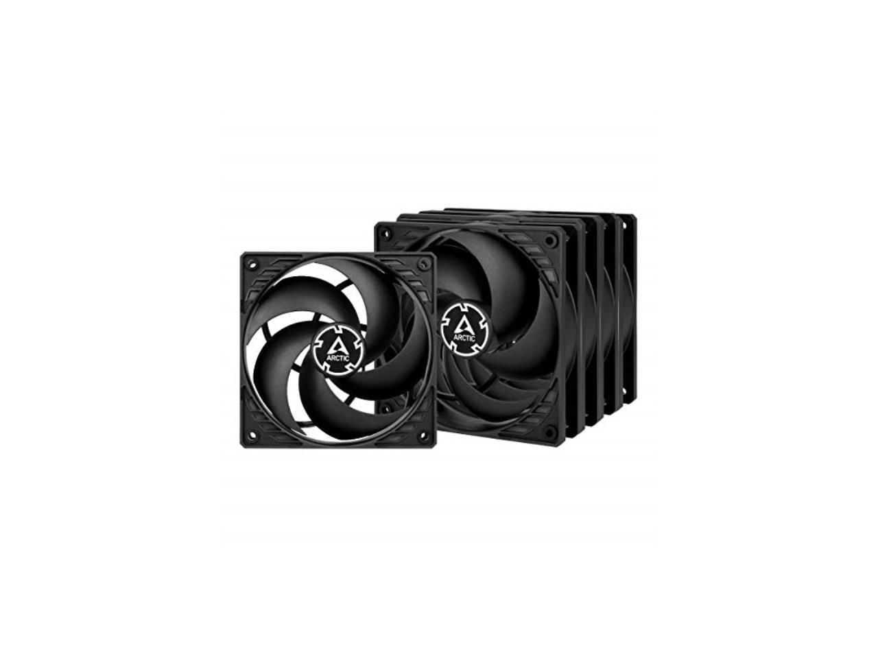 ARCTIC P12 PWM PST (5 Pack) - 120 mm Case Fan, PWM Sharing Technology (PST), Pressure-optimised, Value Pack, Very quiet motor, Computer, 200-1800 RPM - Black