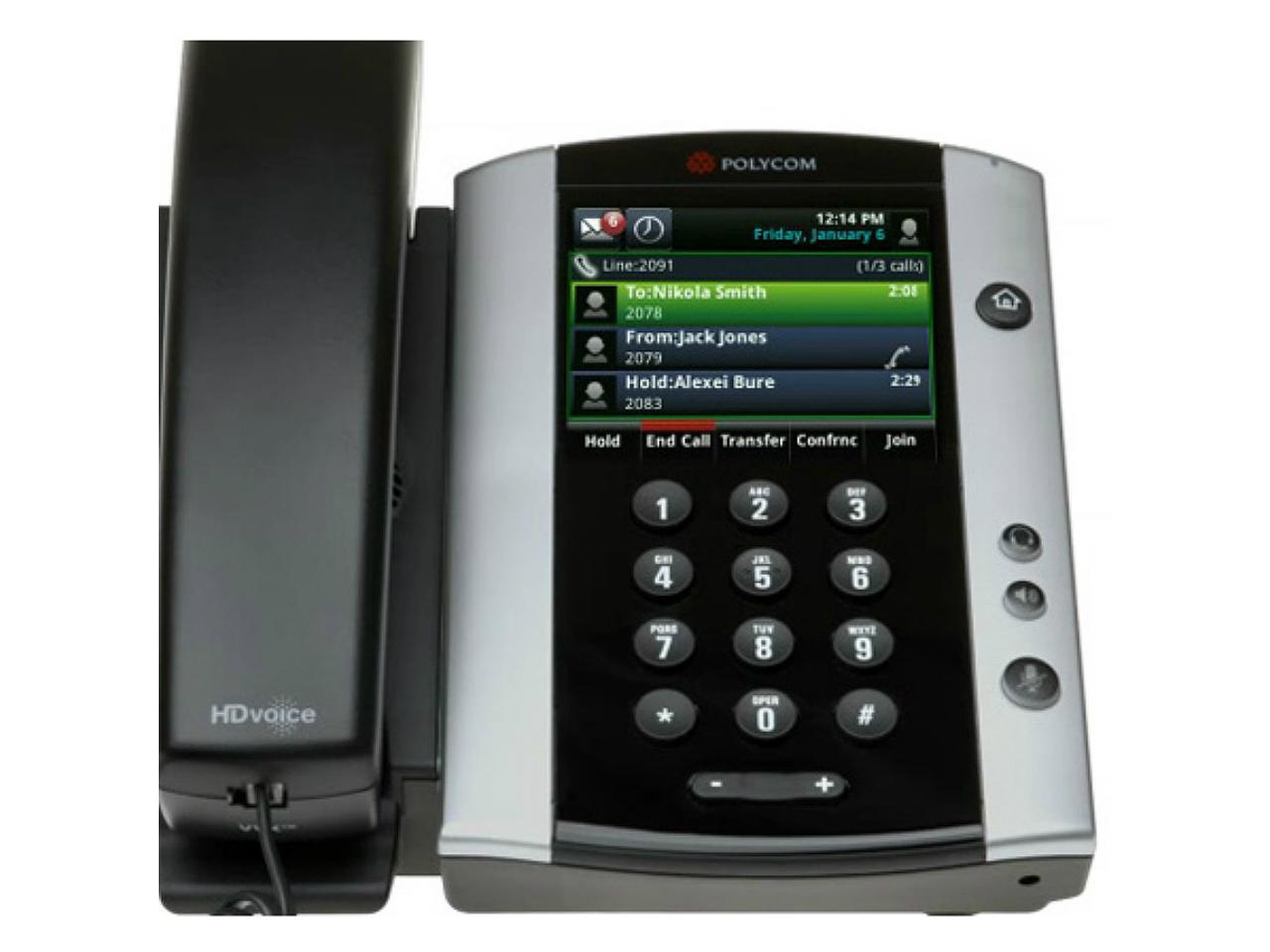 Polycom 2200-48500-025 VVX 501 12-Line Business Media VoIP Conference Phone