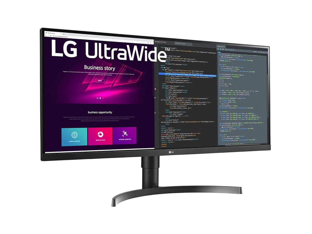 LG 34WN750-B.AUS 34" UltraWide QHD 3440 x 1440 (2K) 5 ms (GTG at Faster) 75 Hz 2 x HDMI, DisplayPort, USB AMD FreeSync Built-in Speakers IPS HDR 10 Monitor