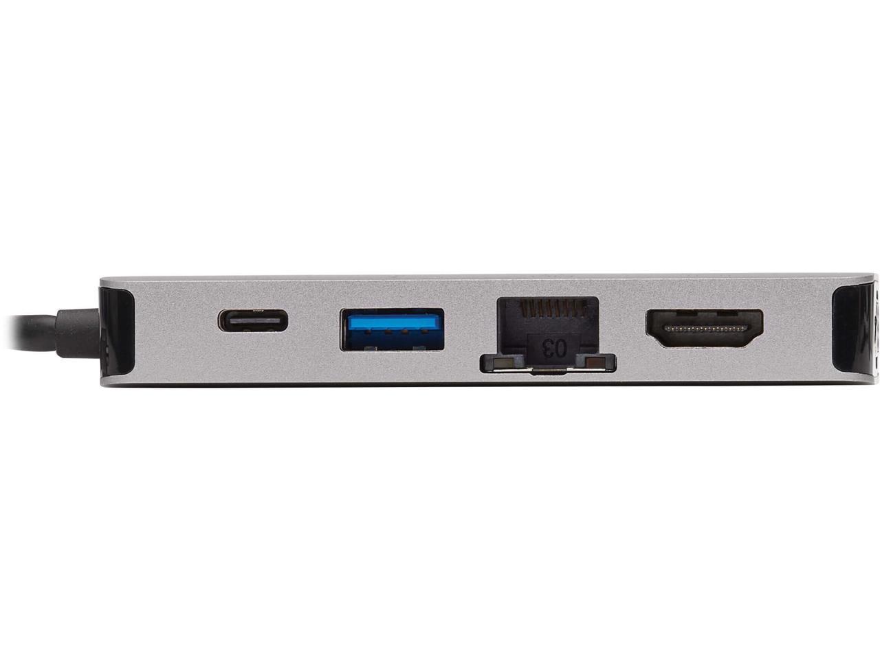 Tripp Lite USB C Docking Station 4k USB Hub HDMI VGA Gbe PD Charging Gray