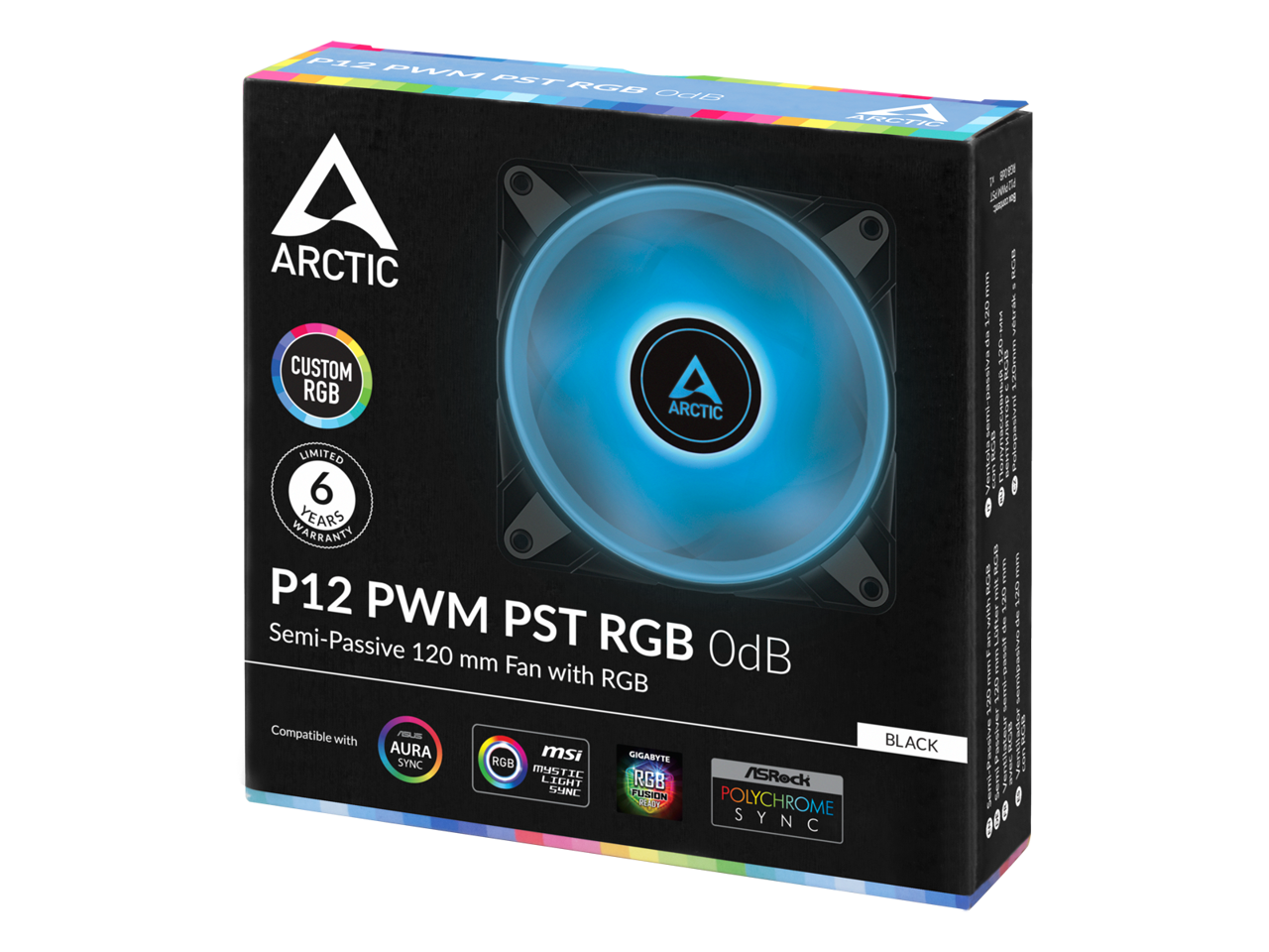 Arctic 120 Fan P12 PWM PST RGB 0dB Semi-Passive with Analog RGB Model ACFAN00186A