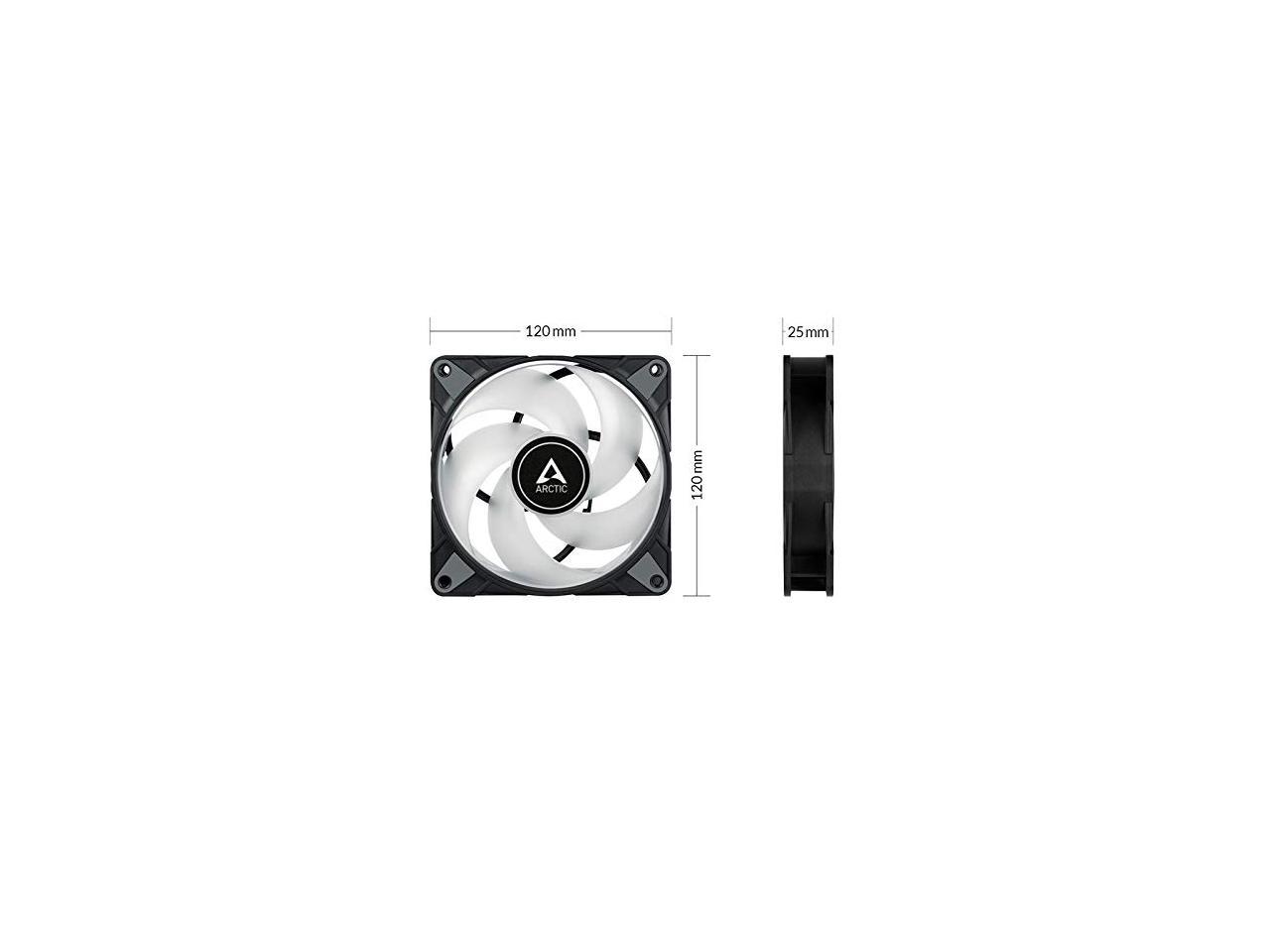 ARCTIC 120 mm P12 PWM PST RGB 0dB value pack without controller case Fan Optimized for Static Pressure 3 Pack Model ACFAN00230A