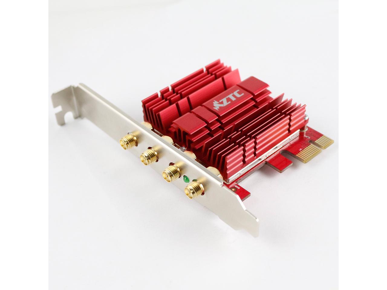ZTC Wireless Adapter Dual Band AC1900 Desktop Network Card PCIe Long Range WiFi Great for Gaming and Streaming Model ZTC-WPCIE4-RD
