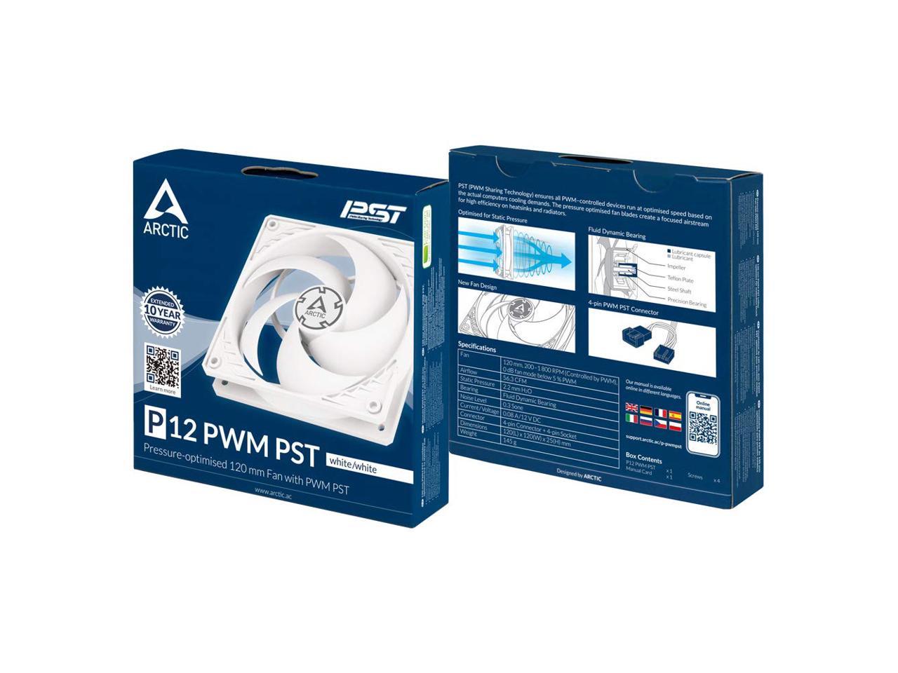 ARCTIC Cooling P12 PWM PST 120mm Pressure-optimised Case Fan with PWM PST (ACFAN00170A)