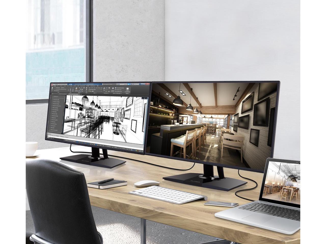 ViewSonic VP2468_H2 PRO 24" Dual Pack Head-Only 1080p Monitors with 100% sRGB Rec709 14-bit 3D LUT for Photography and Graphic Design