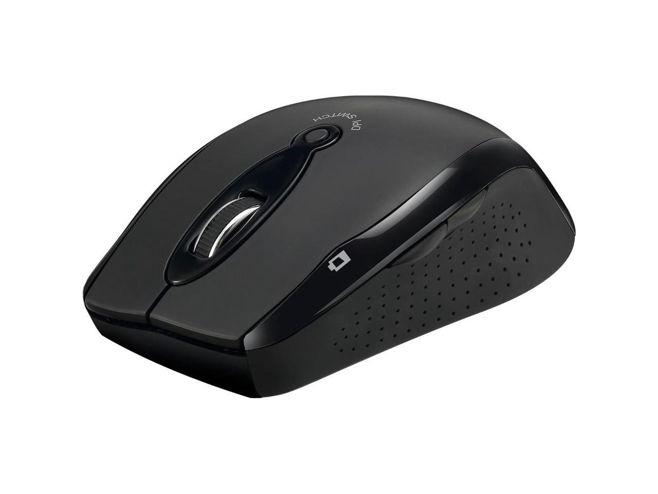 Adesso iMouse M20B - Wireless Ergonomic Optical Mouse - Optical - Wireless - Radio Frequency - Black - USB - 1600 dpi - Scroll Wheel - Right-handed Only