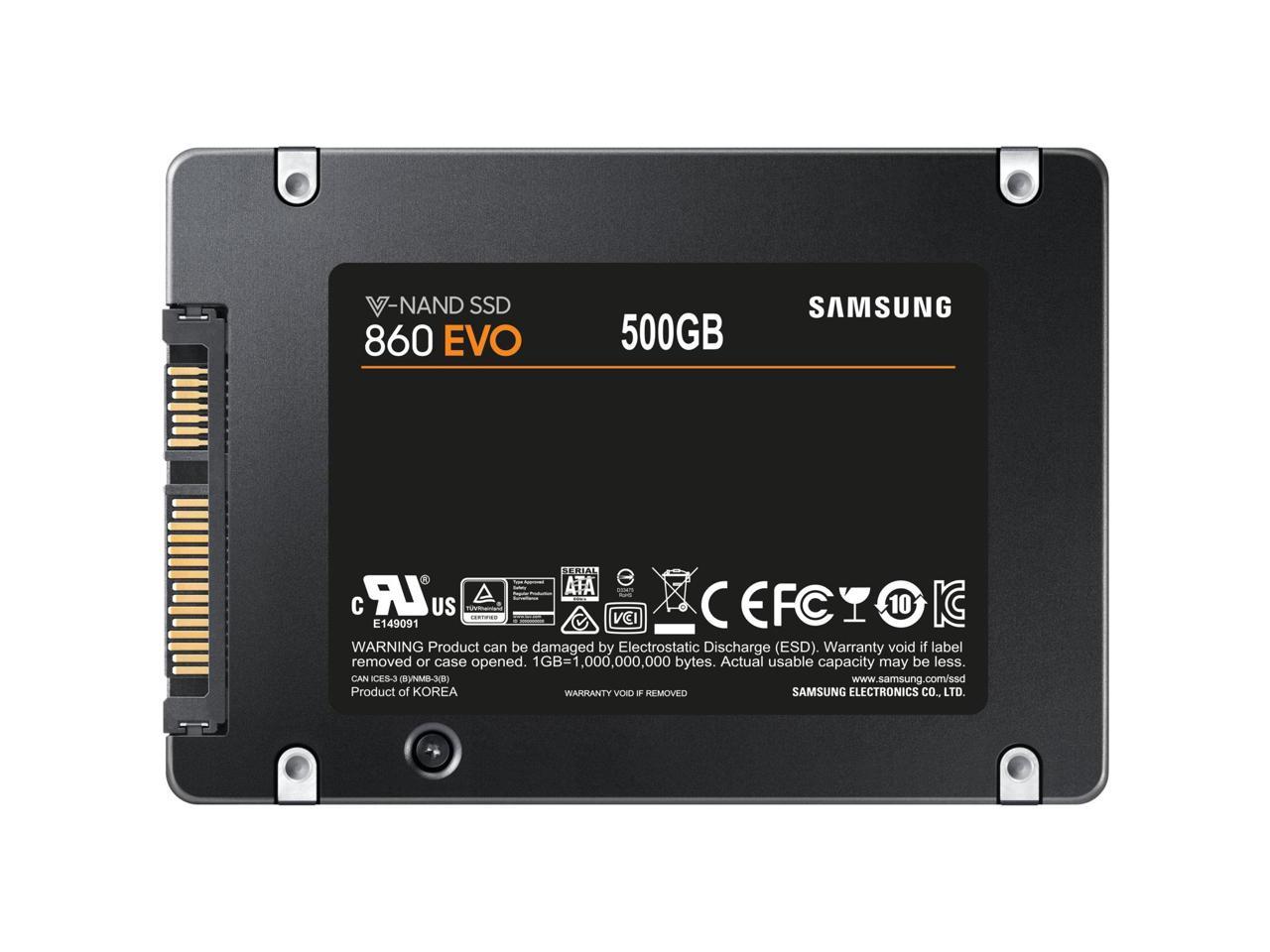 SAMSUNG 860 EVO Series 2.5" 500GB SATA III 3D NAND Internal Solid State Drive (SSD) MZ-76E500E