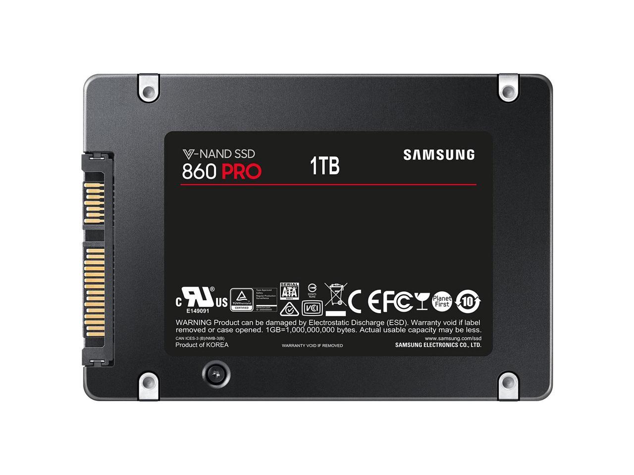 Samsung - MZ-76P1T0E - Samsung TDSourcing 860 PRO MZ-76P1T0E - Solid state drive - encrypted - 1 TB - internal - 2.5 - SATA 6Gb/s - buffer: 1 GB - 256-bit AES - TCG Opal Encryption 2.0