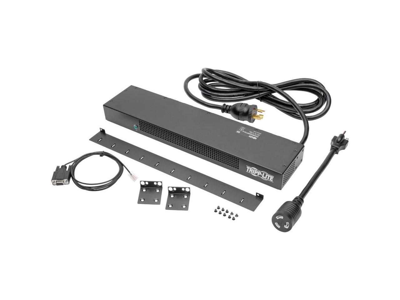 Tripp Lite 1.9kW Single-Phase Switched PDU, LX Platform Interface, 120V Outlets (8 x 5-15/20R), NEMA L5-20P, 12.0 Feet Cord, 1U Rack, TAA (PDUMH20NET2LX)