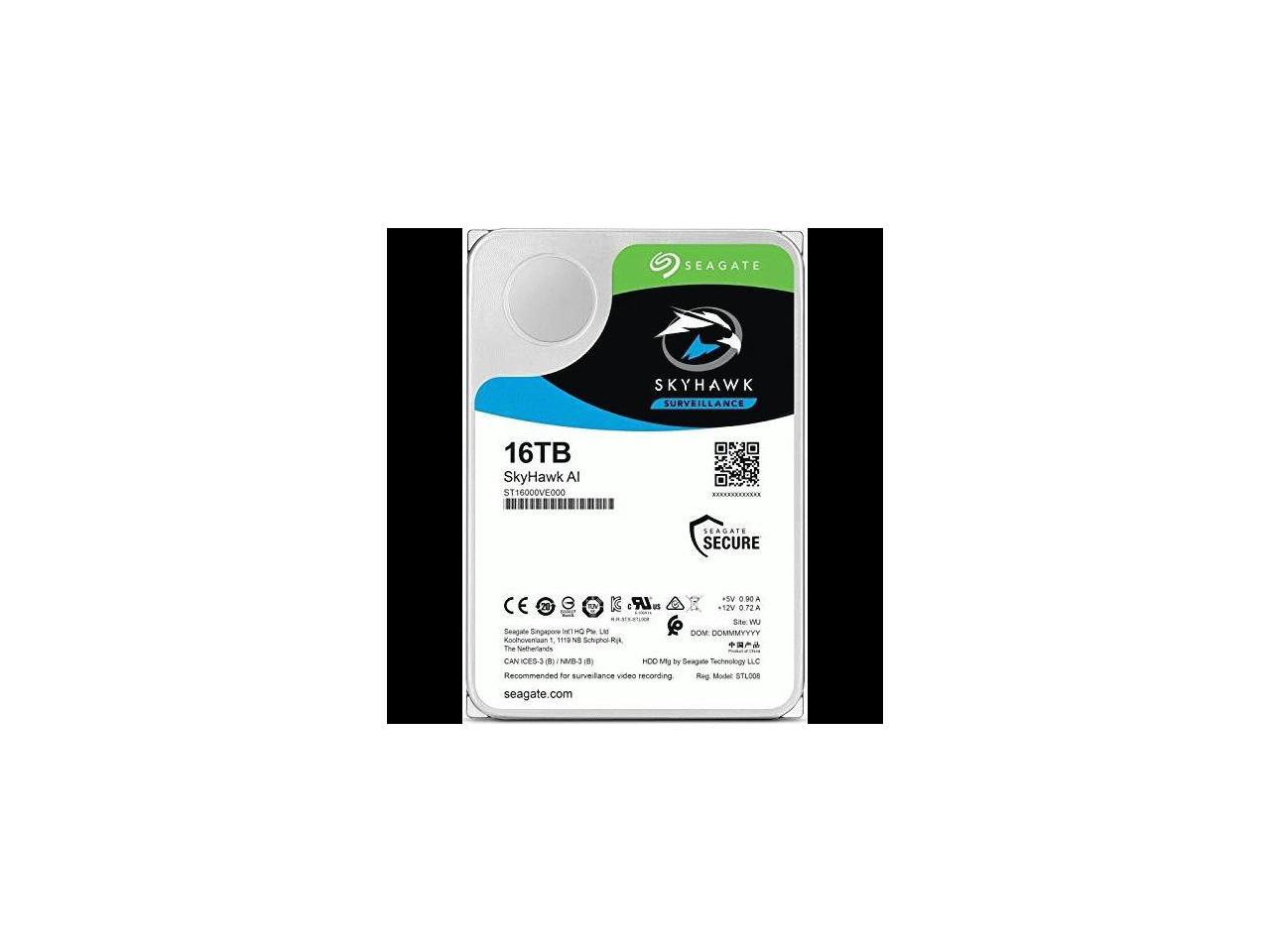 Seagate SkyHawk AI 16TB 3.5" SATA 256MB 7200RPM Hard Drive ST16000VE000
