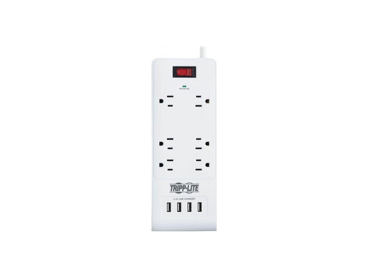 Tripp Lite TLP64USBRA15 6-Outlet Surge Suppressor/Protector