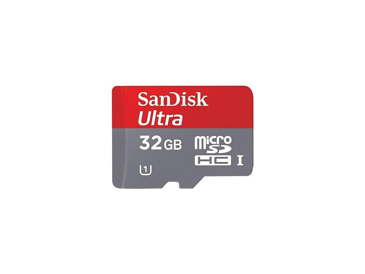 SanDisk Ultra 32GB microSDHC Memory Card with SD Adapter Model SDSQUNC-032G-AN6IA