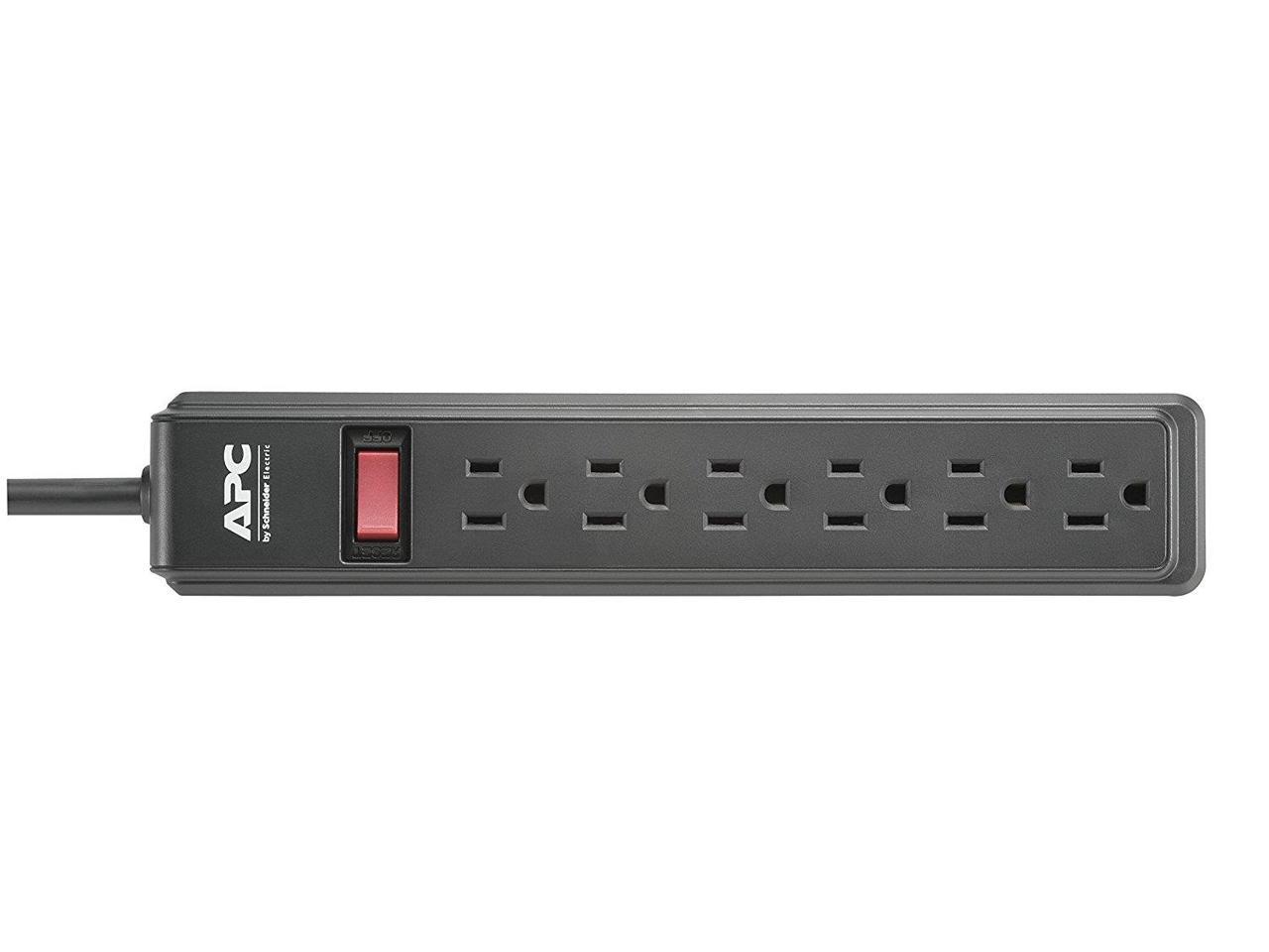APC 6-Outlet Power Strip, 2-Pack (PZ62BDP)