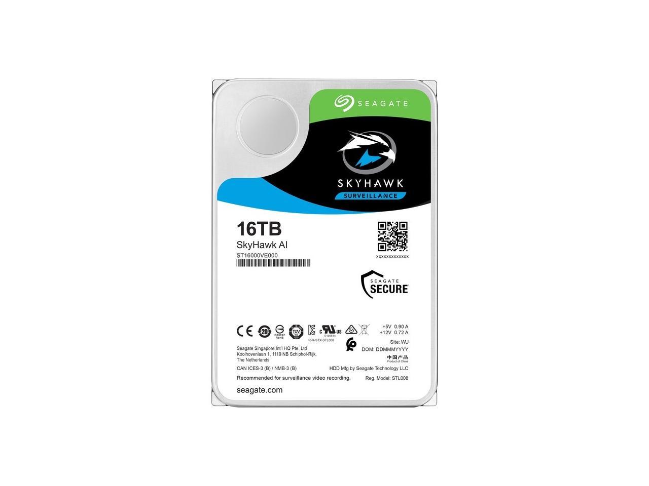 Seagate SkyHawk AI 16TB 3.5" SATA 256MB 7200RPM Hard Drive ST16000VE000