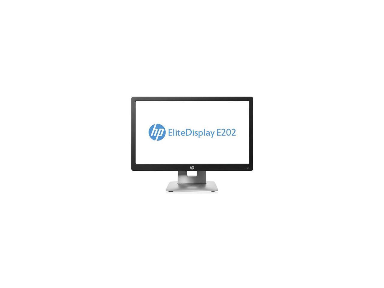HP EliteDisplay E202 20" HD+ 1600 x 900 HDMI DisplayPort VGA USB 2.0 Hub Anti-Glare LED Backlit IPS Monitor