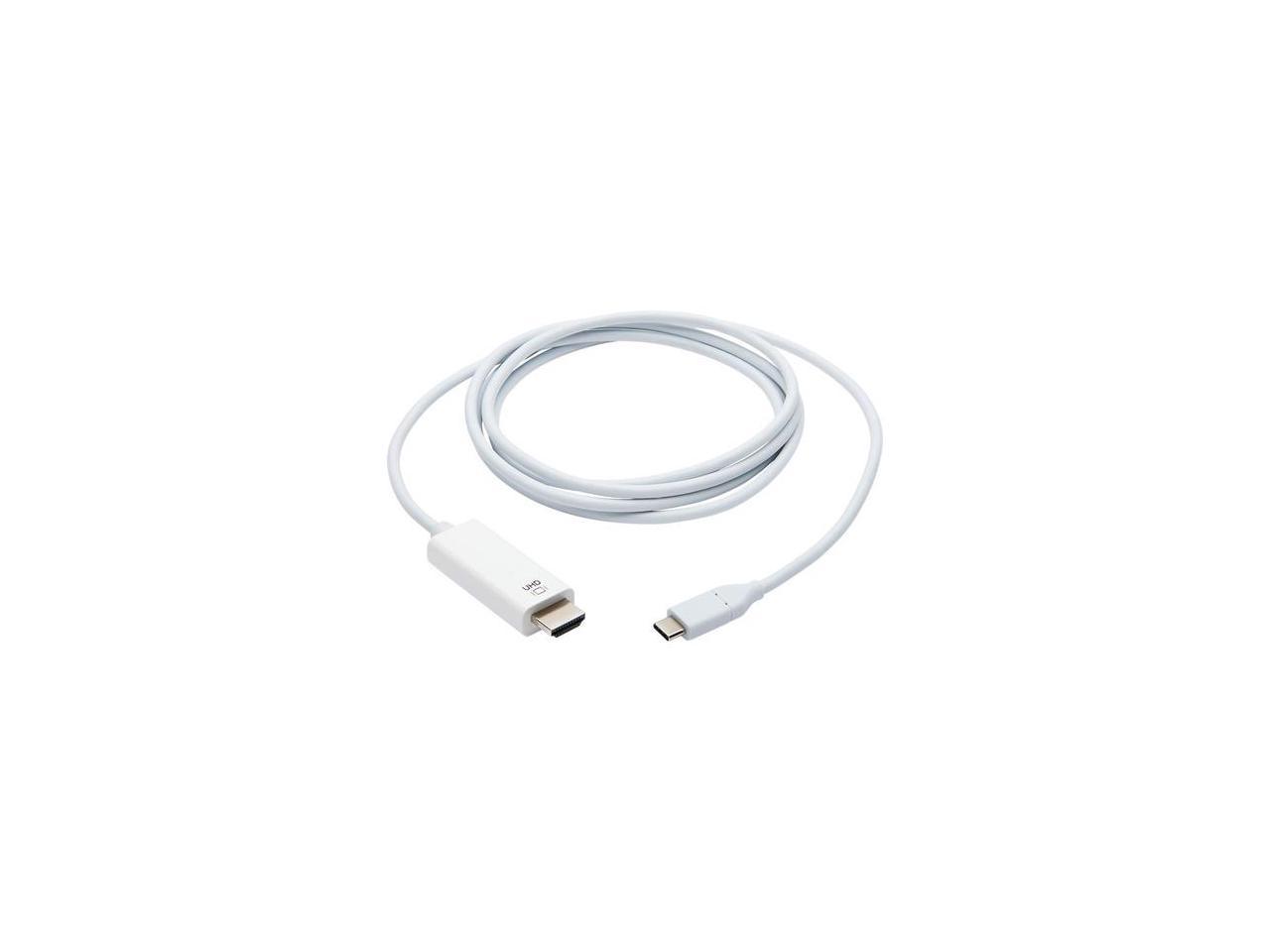 Tripp Lite U444-006-H4K6WE USB-C to HDMI Adapter, M/M, White, 6 ft. - 5.91 ft HDMI/Thunderbolt 3 A/V Cable for Smartphone, Projector, Chromebook, Notebook, Monitor, Tablet, Audio/Video Device, MacBook